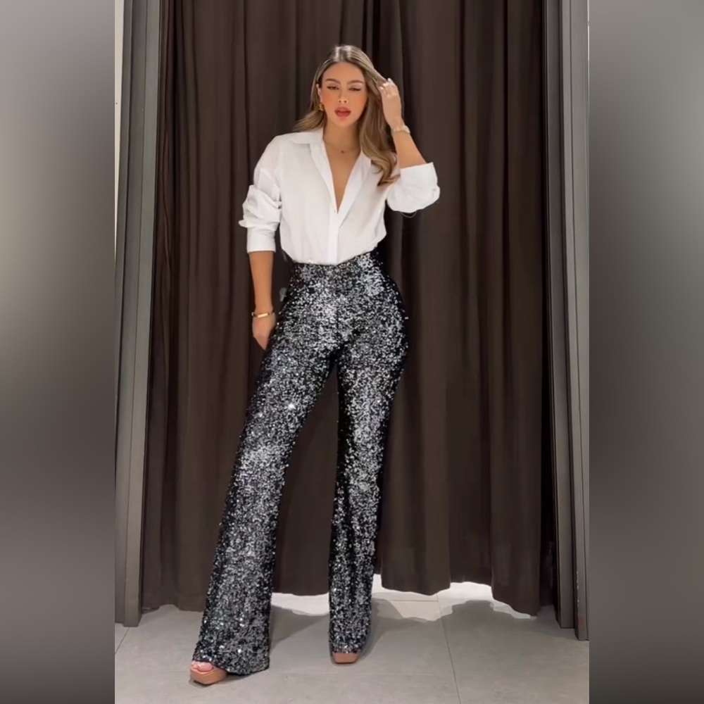 Zara Flared Sequin Leggings